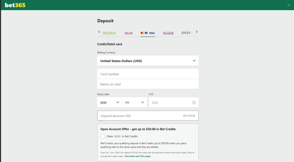 bet365 withdrawal screenshot