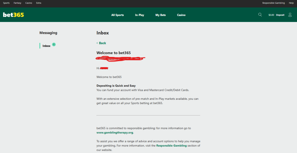 bet365 withdrawal screenshot