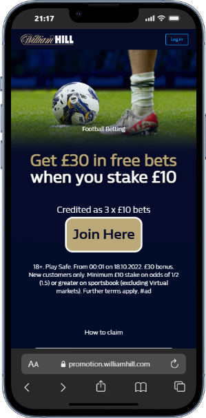 Latest Champions League Betting Offers (Current Deals)
William Hill
