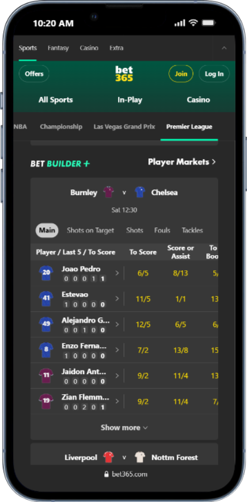 Bet365 Football Betting Features