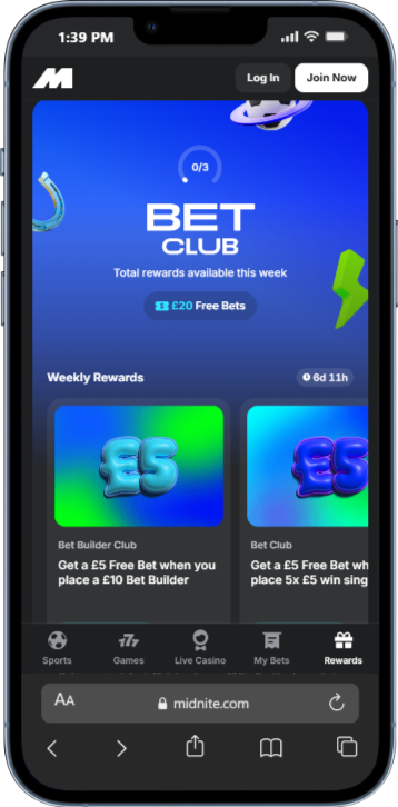 midnite Offer 1: Weekly Club Rewards