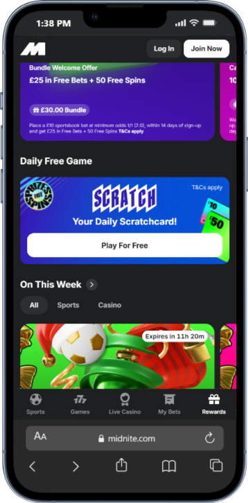 Midnite Scratchcards Focus