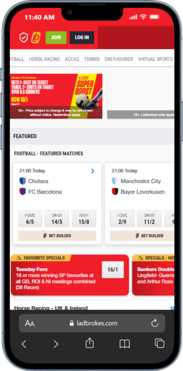 Betting on Football at LadBrokes