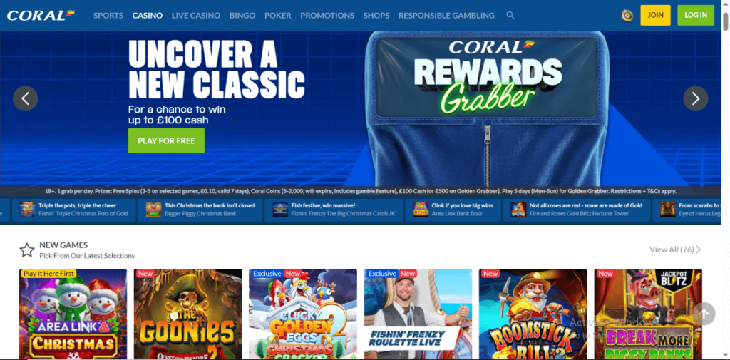 Coral Casino Section Overview