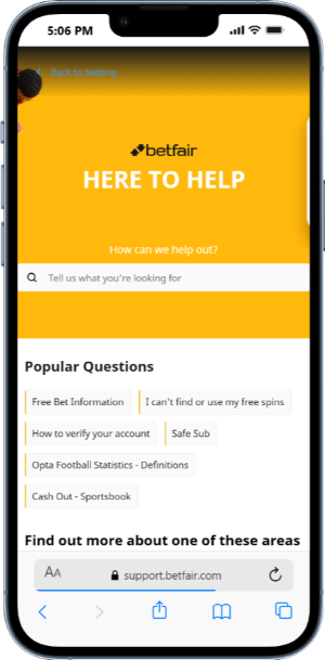 What are the Customer Service Details of Betfair?