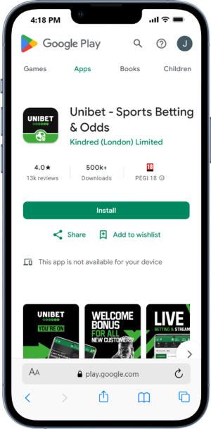Unibet app: available devices & usability review