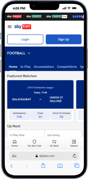 Football betting with Sky Bet