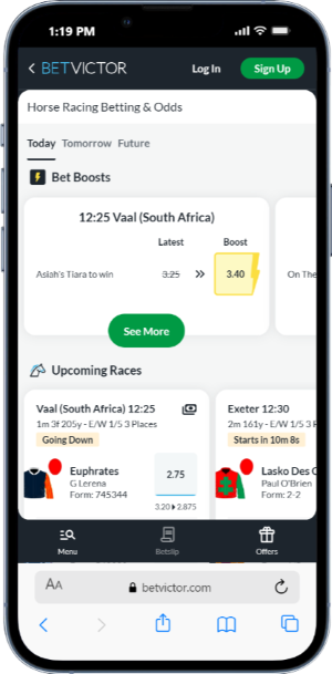 Horse Racing betting with BetVictor