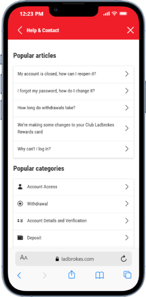 What are the Customer Service Details of Ladbrokes?