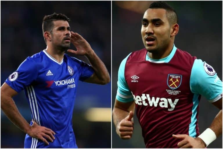 Diego Costa and Dimitri Payet