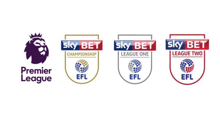 Premier League, Championship, League 1, League 2