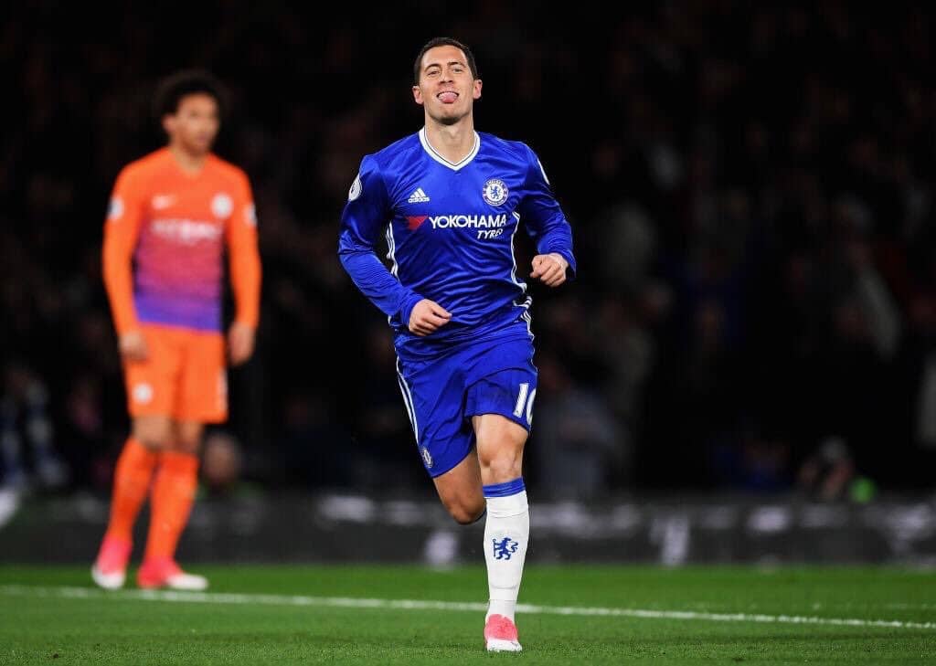 Eden Hazard scores a brace for Chelsea against Man City
