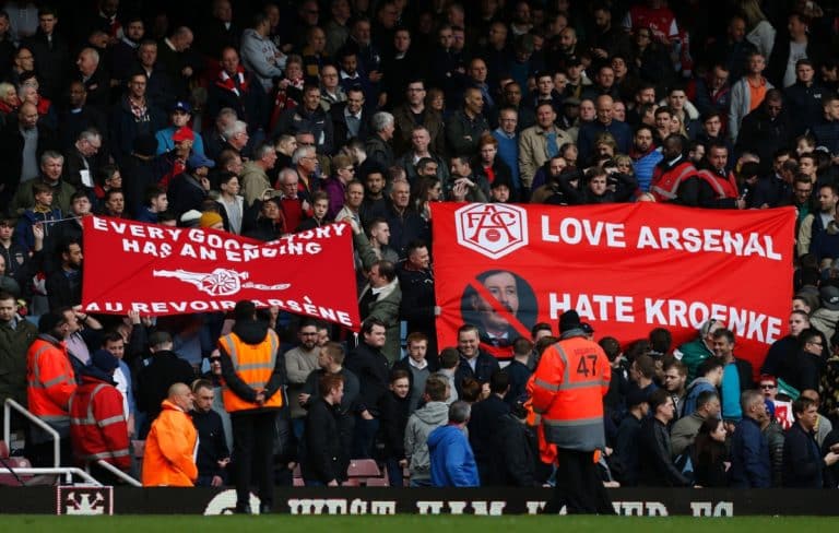 Arsenal fans protest at Arsene Wenger and Stan Kroenke
