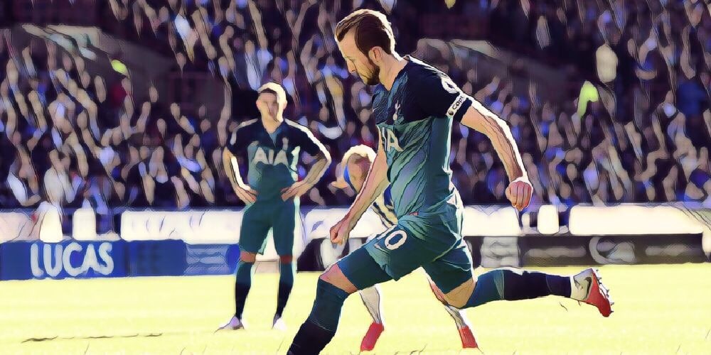 Harry Kane scores for Spurs against Huddersfield