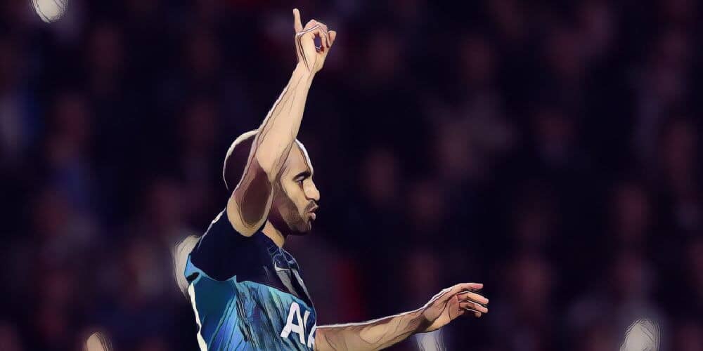 Lucas Moura scores for Spurs in their Champions League game against PSV