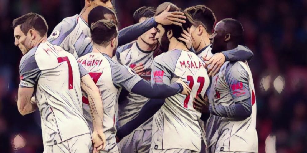 Liverpool celebrate v Bournemouth