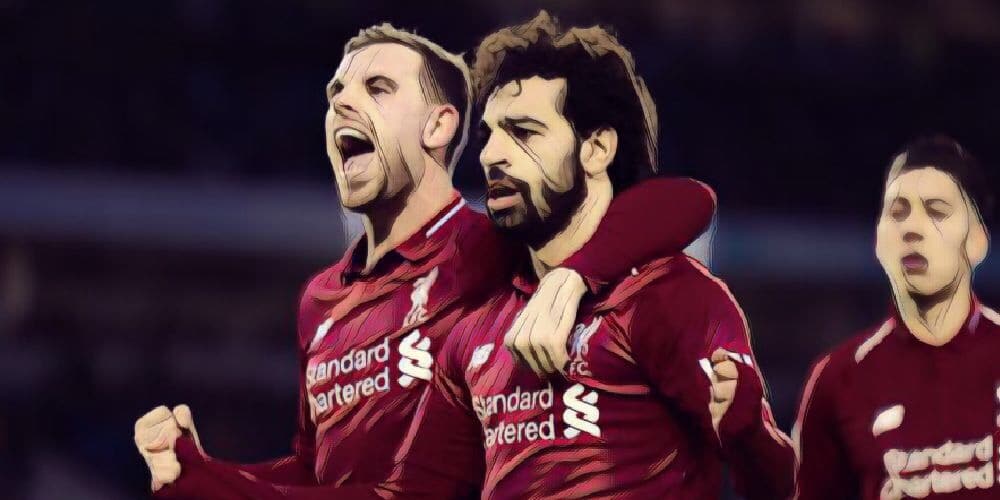 Salah celebrates his match winner against Brighton