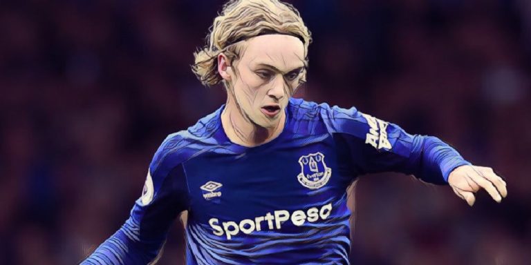 Everton midfielder Tom Davies