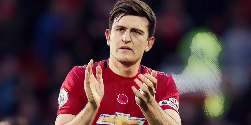 Harry Maguire captain of Manchester United against Brighton in 2019