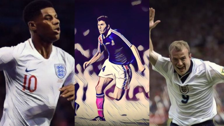 best international football debuts rashford zidane shearer