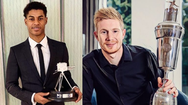 premier league awards 2020 best player transfer manager rashford de bruyne fernandes hasenhuttl