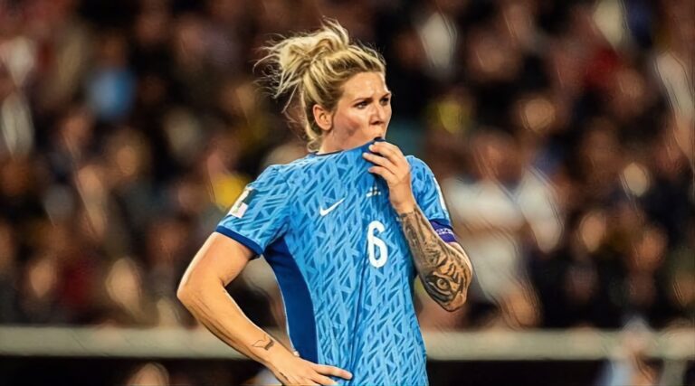 England captain Millie Bright reacts after Spain win the Women's World Cup.