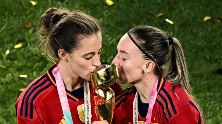 Spain players celebrate after winning the Fifa Women's World Cup.
