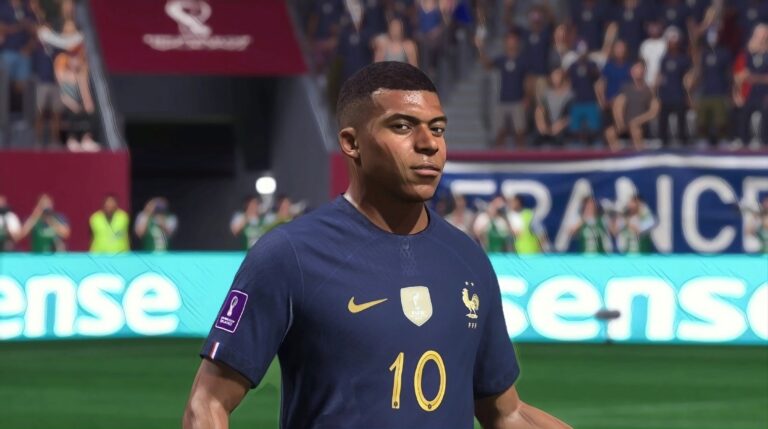 PSG striker Kylian Mbappe in EA Sports FC 24.