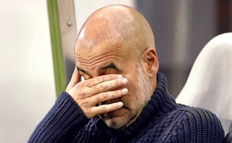 Pep Guardiola, Manager of Manchester City on the bench before during the League Cup Third Round match between Newcastle United and Man City at St. James' Park on September 27, 2023