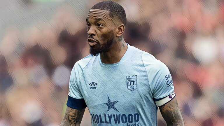 Ivan Toney of Brentford during the Premier League match between Liverpool FC and Brentford FC at Anfield on May 6, 2023