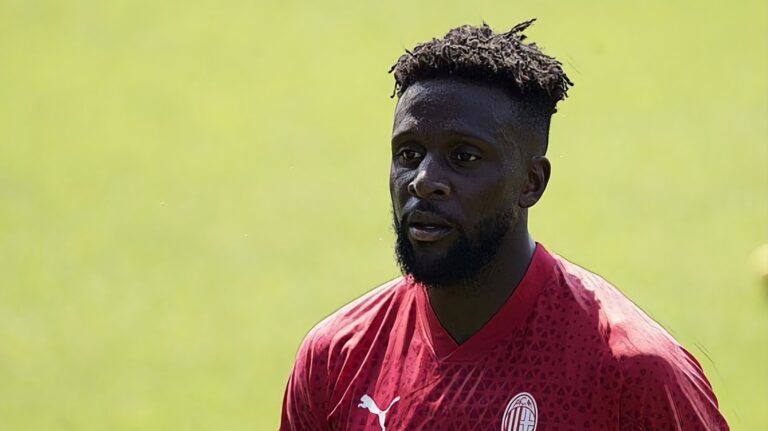 Former Liverpool striker Divock Origi in training for AC Milan.
