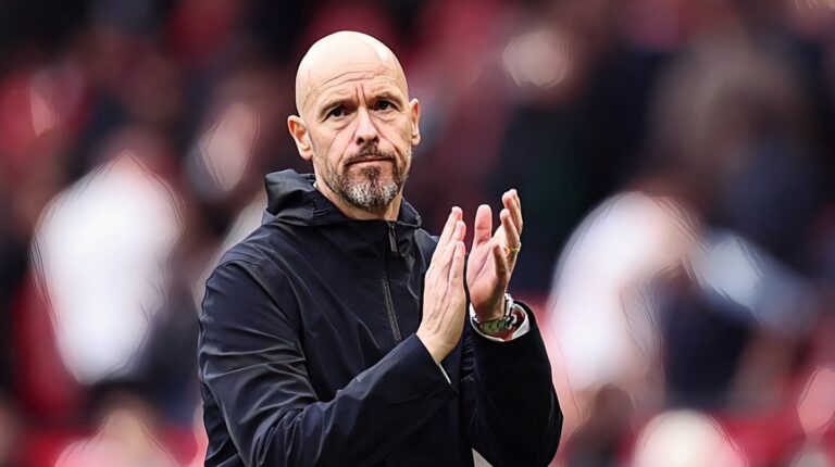 Manchester United manager Erik ten Hag following his side's defeat to Brighton in the Premier League