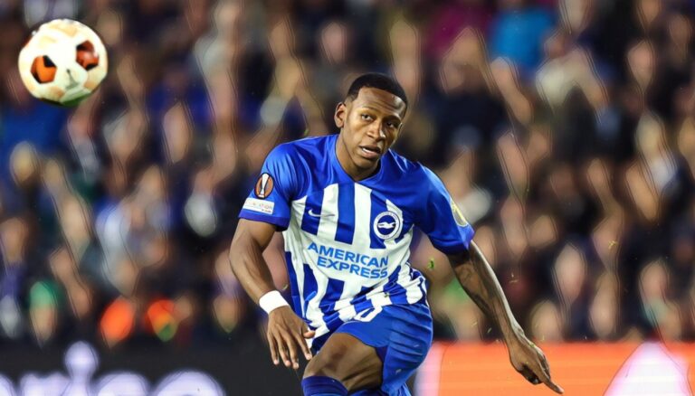 Pervis Estupinan of Brighton & Hove Albion during the UEFA EUROPA League match between Brighton & Hove Albion and AEK Athens at American Express Community Stadium on September 21, 2023