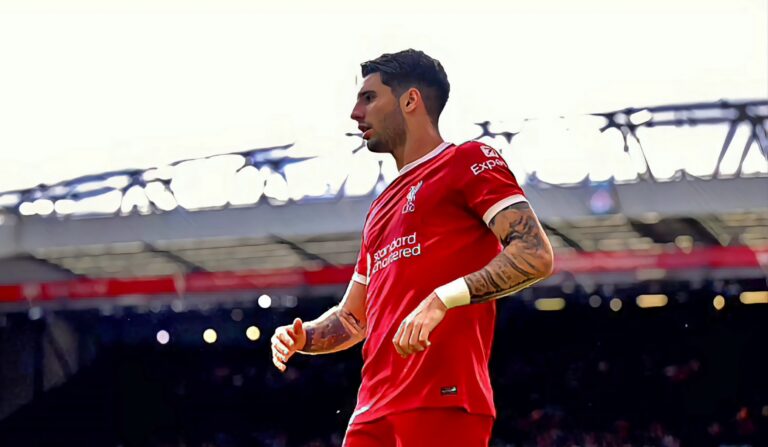 Dominik Szoboszlai of Liverpool during the Premier League match between Liverpool FC and Everton FC at Anfield on October 21, 2023