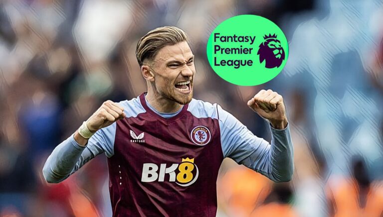 Fantasy Premier League: Aston Villa defender Matty Cash next to the FPL logo.