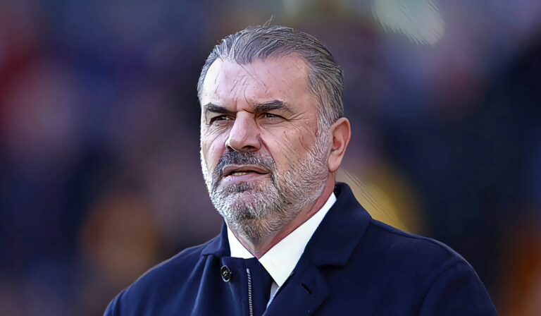 Ange Postecoglou, Manager of Spurs, looks on prior to the Premier League match between Wolves and Tottenham Hotspur at Molineux on November 11, 2023