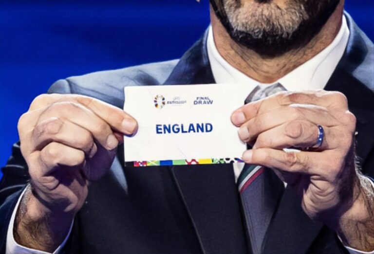 Gianluigi Buffon​ pulls out the card of ENGLAND during the UEFA EURO 2024 Final Tournament Draw at Elbphilharmonie on December 02, 2023 in Hamburg, Germany.