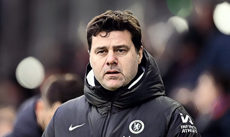 Mauricio Pochettino, Manager of Chelsea, looks on prior to the Premier League match between Luton Town and Chelsea FC at Kenilworth Road on December 30, 2023 in Luton, England.