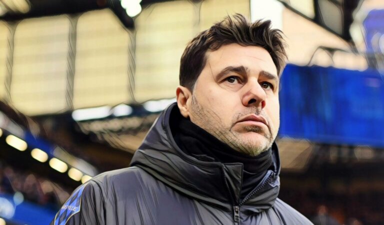 Mauricio Pochettino, Manager of Chelsea, looks on prior to the Premier League match between Chelsea FC and Fulham FC at Stamford Bridge on January 13, 2024.
