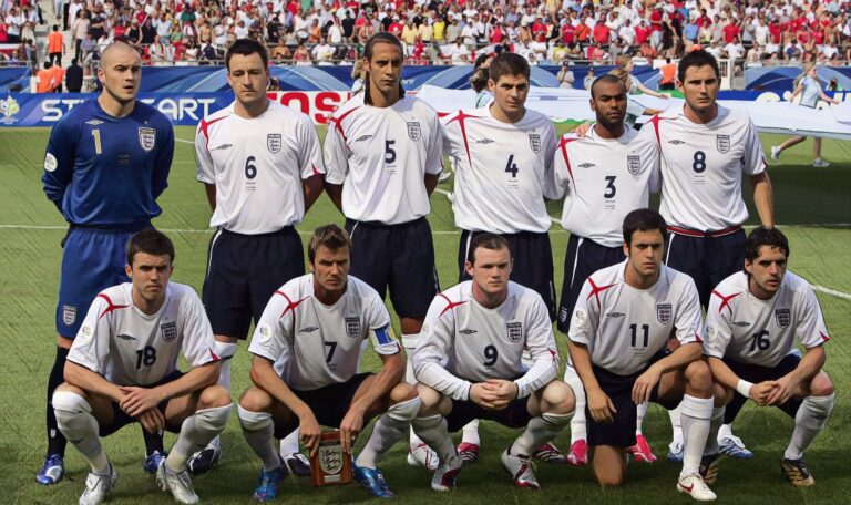 England players from the 'Golden Generation' line up at the 2006 FIFA World Cup.
