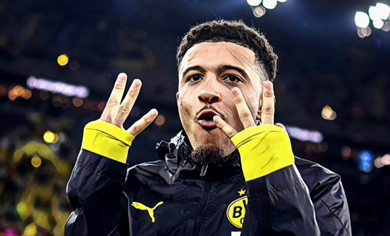 Jadon Sancho of Dortmund celebrates after the Bundesliga match between Borussia Dortmund and VfL Bochum 1848 at Signal Iduna Park on January 28, 2024