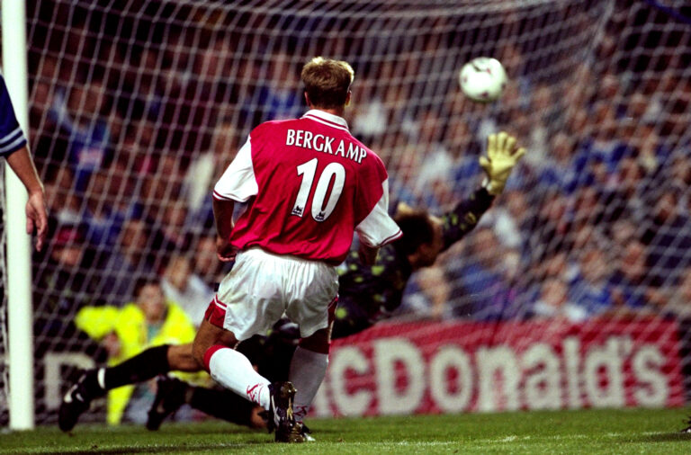 Dennis Bergkamp hat-trick vs Leicester