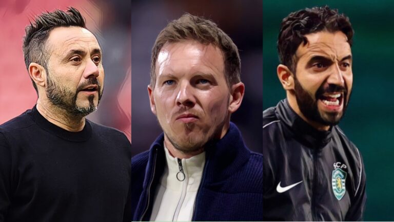 Roberto De Zerbi, Julian Nagelsmann and Ruben Amorim