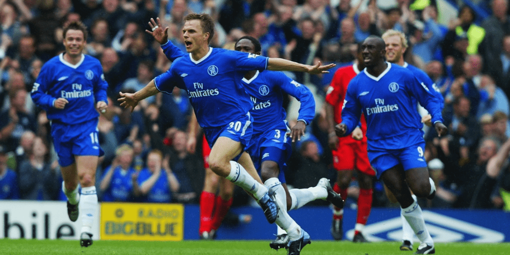 Jesper Gronkjaer scores crucial goal against Liverpool for Chelsea