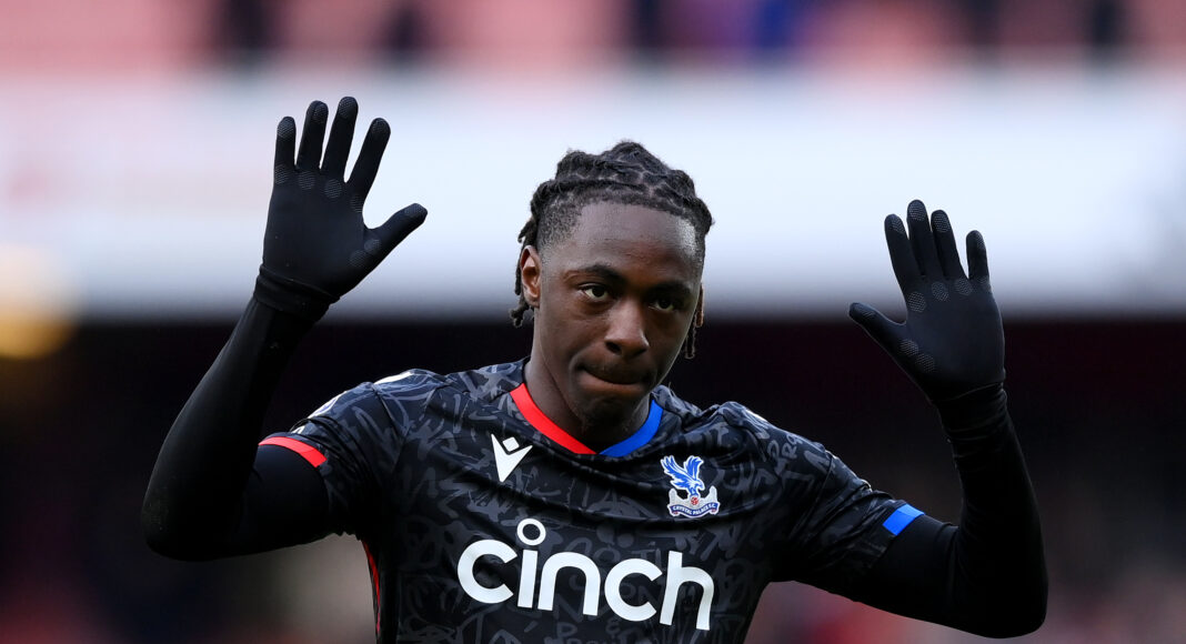 Eberechi Eze of Crystal Palace acknowledges the fans following the team's defeat during the Premier League match between Arsenal FC and Crystal Palace at Emirates Stadium on January 20, 2024 in London, England.