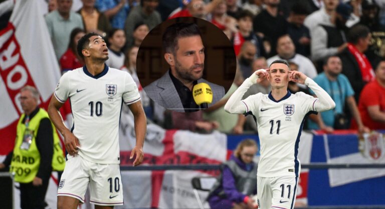 England players Jude Bellingham and Phil Foden at Euro 2024, and former midfielder Cesc Fabregas in the BBC studio.