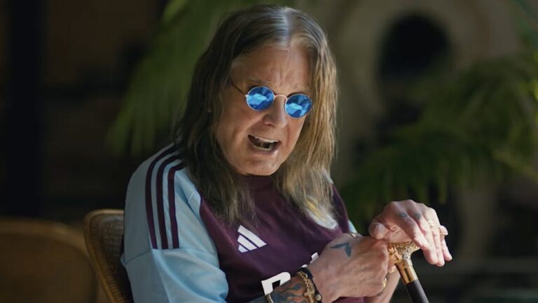 Ozzy Osbourne in the Aston Villa kit reveal video.