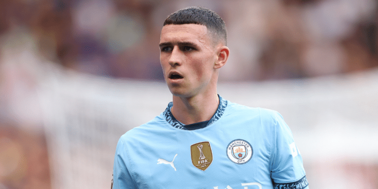 Man City midfielder Phil Foden in action in the Premier League.