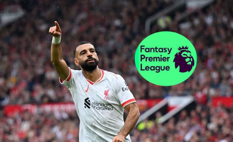 Fantasy Premier League: Mo Salah of Liverpool next to the FPL logo.
