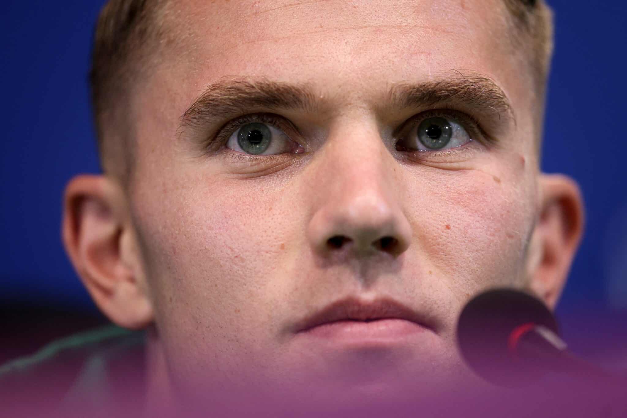Sporting's Swedish forward #9 Viktor Gyokeres gives a press conference on the eve of their UEFA Champions League football match against LOSC Lille at Alvalade stadium in Lisbon on September 16, 2024.